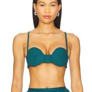 NEW Saudade Bliss Top in Emerald Green Bra Bandeau Crop Top Bralette Small S